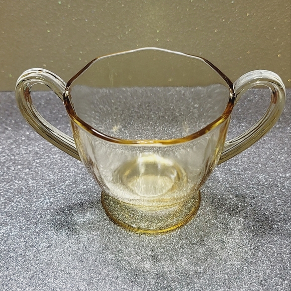 Vintage Fostoria Fairfax Yellow Depression Glass Sugar Bowl - Picture 1 of 5